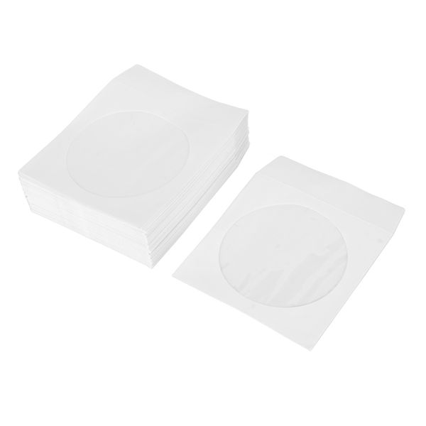 100 Pieces CD Sleeves, 4.9in, Clear Window, Reusable