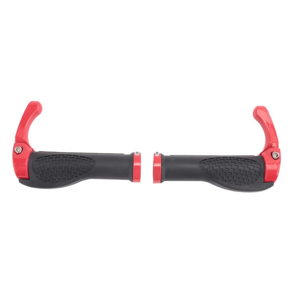 Mountain Bicycle Bike Cycling Lock-On Handlebar Hand Bar End Grips Set-Red