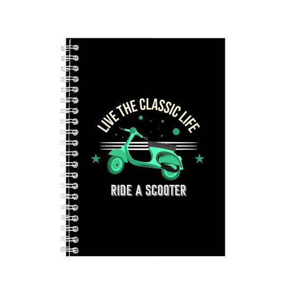 Live The Classic Life Notebook Scooter Gift Idea A4 Notepad 149