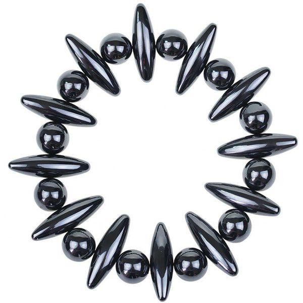 Black Magnetic Ferrite Magnets - Oval x 12 &amp; Round x 12.