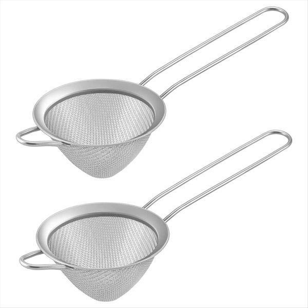 2Piece Small Conical Cone Mesh Strainer for Cocktails Coffee Juice Tea