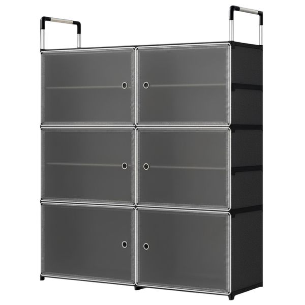 Portable Shoe Rack with Dustproof Door for Heels