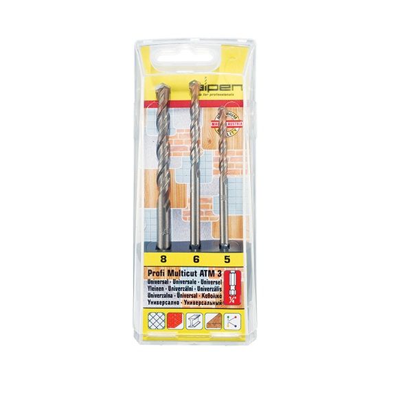 Alpen- Multicut Drill Bit Set 3 Piece Hex Shank 5 6 - 8MM - 2 Pack
