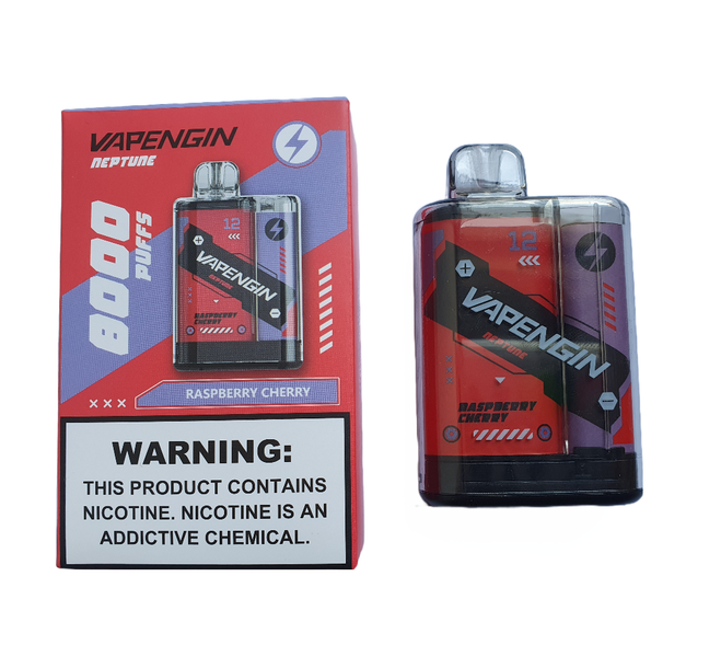 Vapengin Neptune 8000 Puff Disposable Vape - Raspberry Cherry - Pack of Two