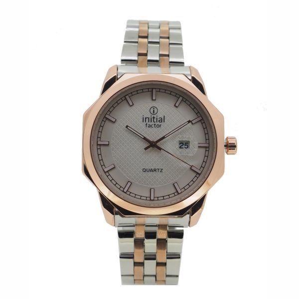 Initial Gents Metal Strap Watch With Date WK261-4