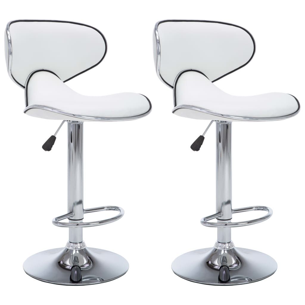 Bar Stools / Kitchen Counter Breakfast Chairs Set of Two White