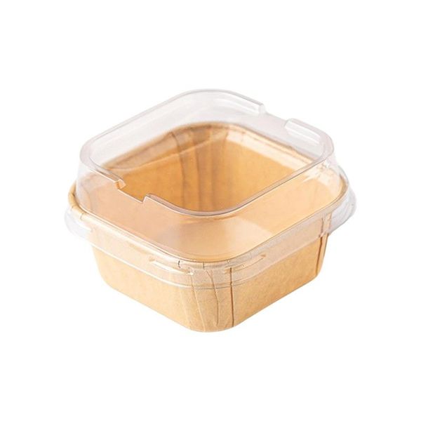 20 Pieces Baking Cups with Transparent Covers &amp; Sealing Stickers - Brown