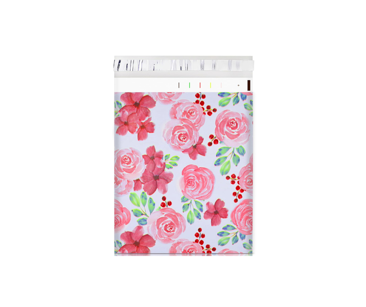 100 Pink Floral Polymailers Packaging 25x33cm Self-adhesive Gift Bag