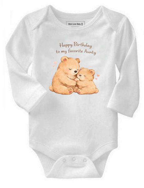 Birthday - Happy Birthday To My Favorite Aunty Long Sleeve Baby Grow
