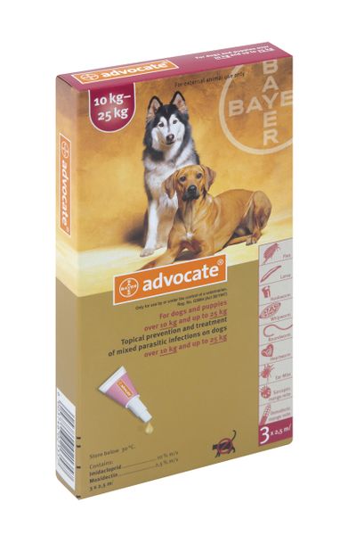 Advocate Large Dog 3x2.5ml (10-25kg) - Red