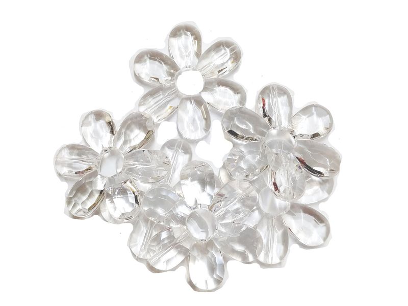 BEAD COOL - Acrylic Flower Bead - 45mm - 40pcs - Transparent