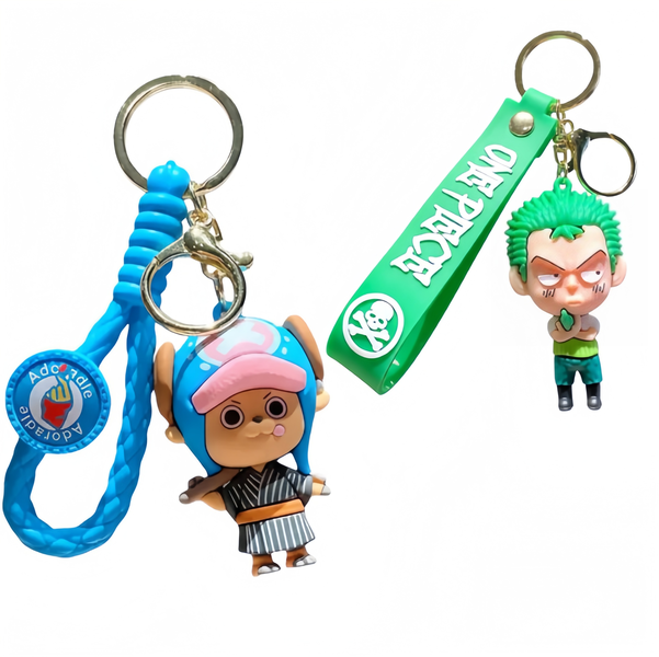 2pc One Piece Chopper &amp; Zoro Anime Keychains - Collectible Fan Set