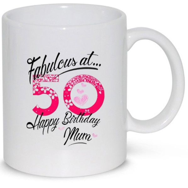 Fabulous At 50 Mum 50th Birthday Gift Mug