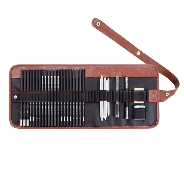 Arfast -29PCS Portable Drawing &amp; Painting Sketching Art Pencils Set &amp; Case