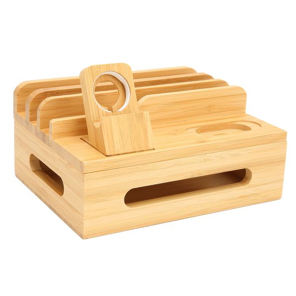 Bamboo Multi Devices Charging Station Charging Dock Stand Rack