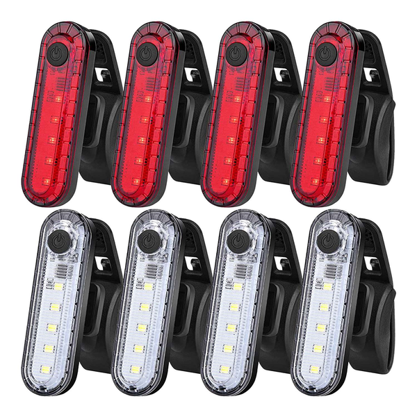 USB Rechargeable LED Bike Tail Light, for Road Bike Cycling - 8 Pack