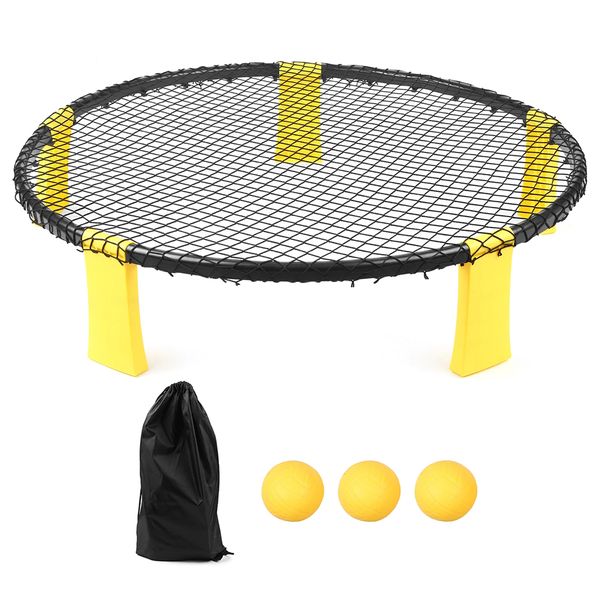 Mini Beach Volleyball Team Game Set with 3 Ball &amp; Carry Bag for Kids Adults