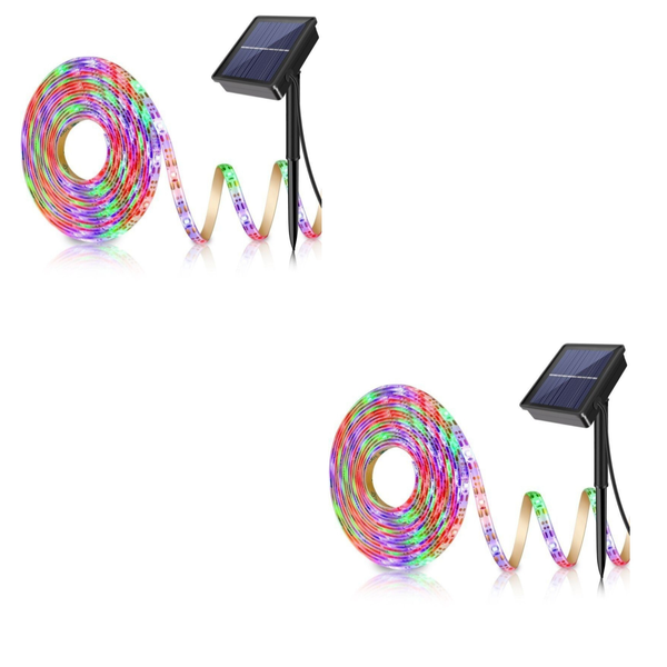 Ecomlight - Outdoor Solar Multi-Colour Light Strip 5m (2 Pack)