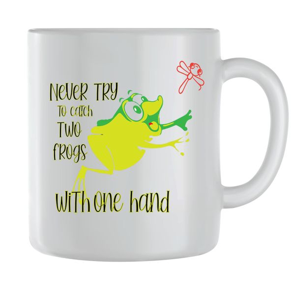 Catch two Coffee Mugs for Men Women Trendy Frog Lovers Graphic Cup Gift 198