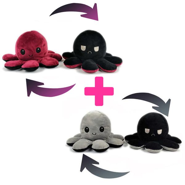 Reversible Plush Octopus (2 Pack)