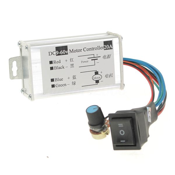 Dc 9V 12V 24V 48V 60V 20A Reversible Motor Speed Controller Pwm