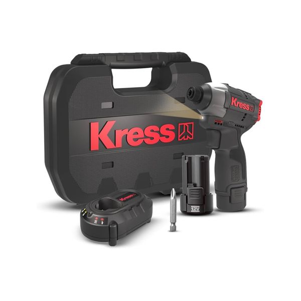 Kress 1/4" Impact Driver 12V BL 140NM Kit