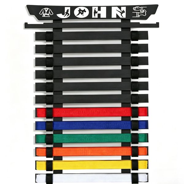 12 Belts Karate Belt Display Medal Hangers-Taekwondo Belt Display