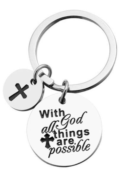With God All Things Are Possible Keyring