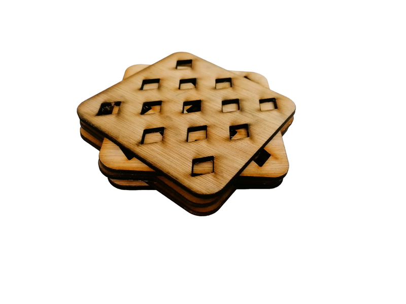 Wooden Diamonds Card Cup Coaster - Pack of 6