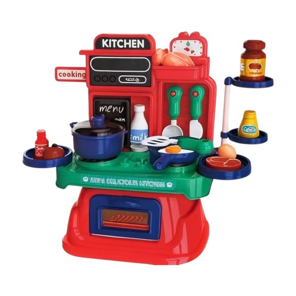 Kids Pretend Play Kitchen Set with Accessories - Interactive Role Play Set