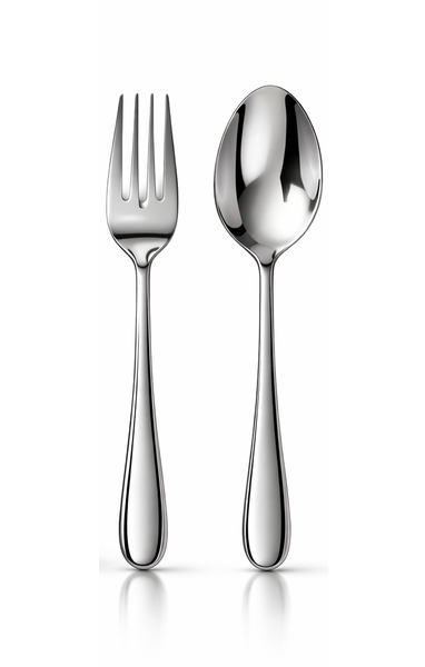 MasterChef 2-Piece Stainless Steel Serving Spoon and Fork Set - 23cm