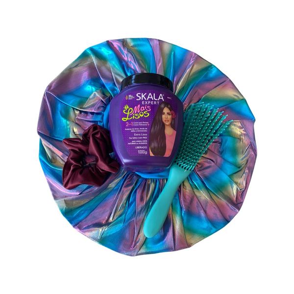 Skala Mais Lisos Hair Conditioning Combo with Bonnet, Brush and Scrunchie