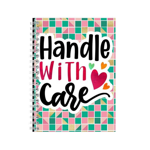 With Care A5 Notebook Spiral and Lined Small Biz Graphic Notepad Present131