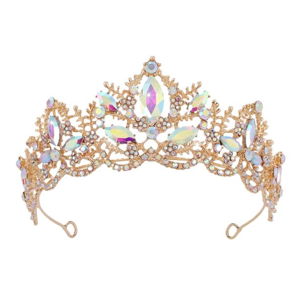 Girls' and Women's Crystal Headwear - Wedding Rhinestoned Tiara - Gold