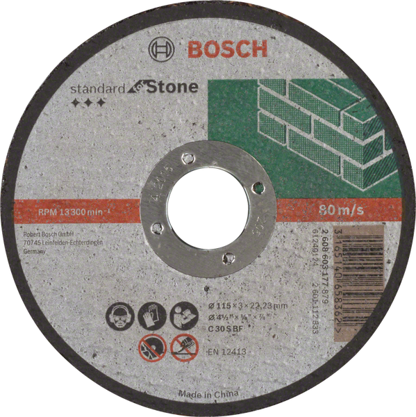 Straight Cutting Standard Stone C 30 S BF, 115, 22,23, 3,0