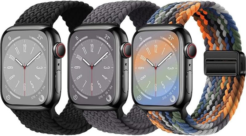 Magnetic Braided Stretchy Loop Compatible with Apple Watch Series10 Band