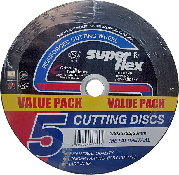 Superflex Industrial Cutting Disc 2IN1 Type 41 - 230X3mm AS30S 5 Pack