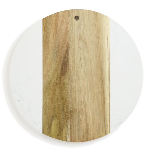 George &amp; Mason - Marble &amp; Acacia Round Board - 30cm