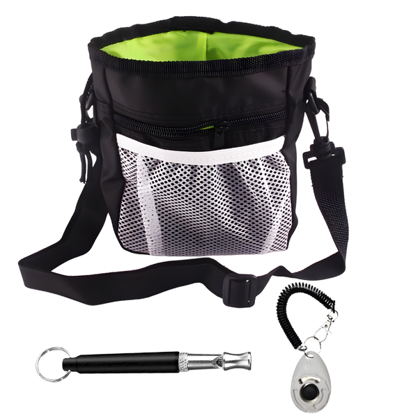 All-in-One Pet Training Treat Pouch Bag with Whistle &amp; Dual Clicker