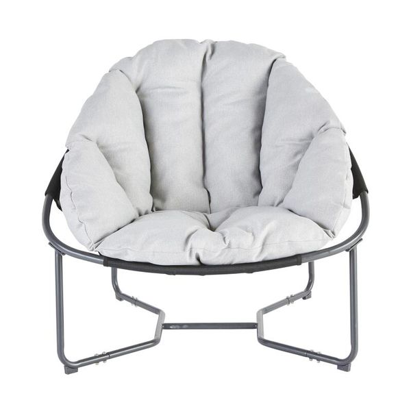 Naterial Cocoon Steel &amp; Textile Moon Chair Dark Grey