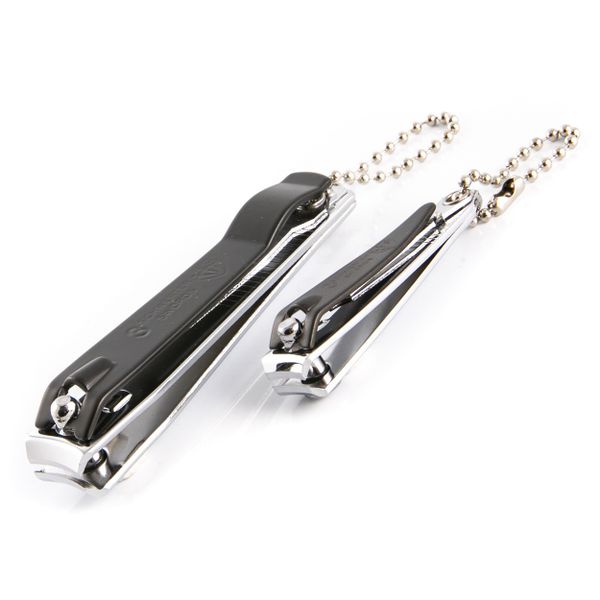 Kellermann 3 Swords Nail Clippers Set: Nickel Plated Black Finish (Set of 2)
