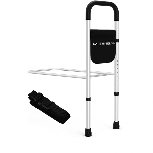 Earthmelon Bed Rail Mobility Aid for Elderly Portable Safety with Storage