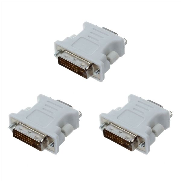 3X Semoic DVI Male Adapter (DVI - D 24 1) to Female VGA (15-Pin)