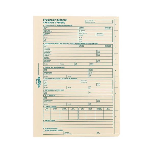 OPTIPLAN 710 Surgeon Medical File A4 (Pack of 100