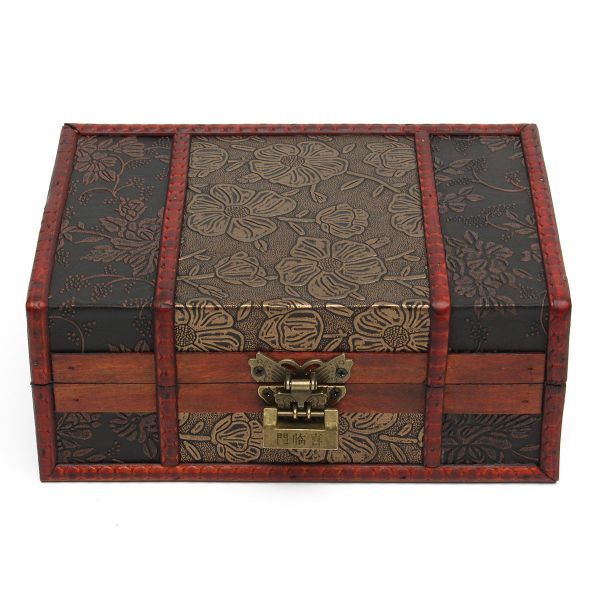 Large Trinket Jewelry Lock Handmade Wooden Storage Gift Box