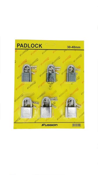 Fussion 6 Piece Padlock Set - Short