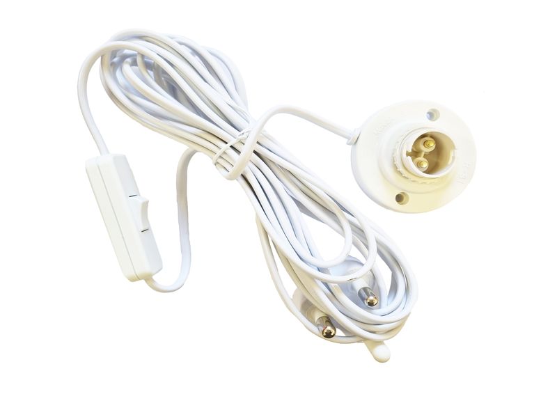 Everlotus Lamp Holder with Switch and 5m Cord (Pack of 3)