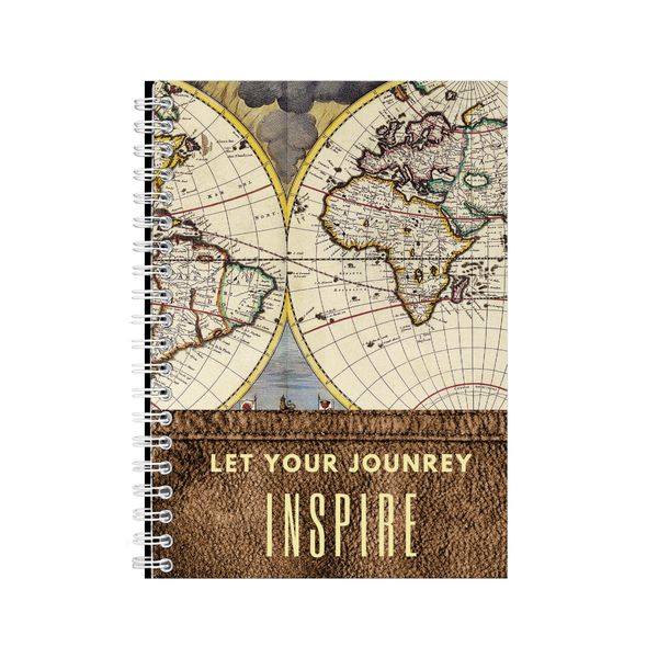 Inspire A5 Notebook Spiral and Lined with Travel Graphic Notepad Present103