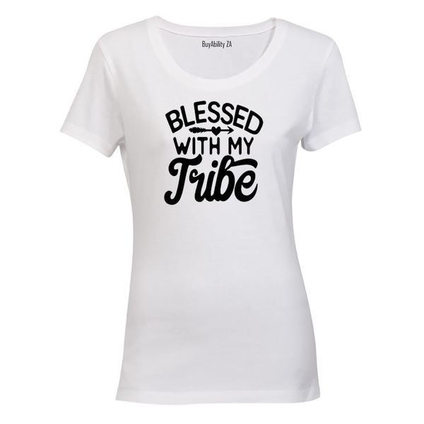 Blessed with my Tribe! - Ladies - T-Shirt - White