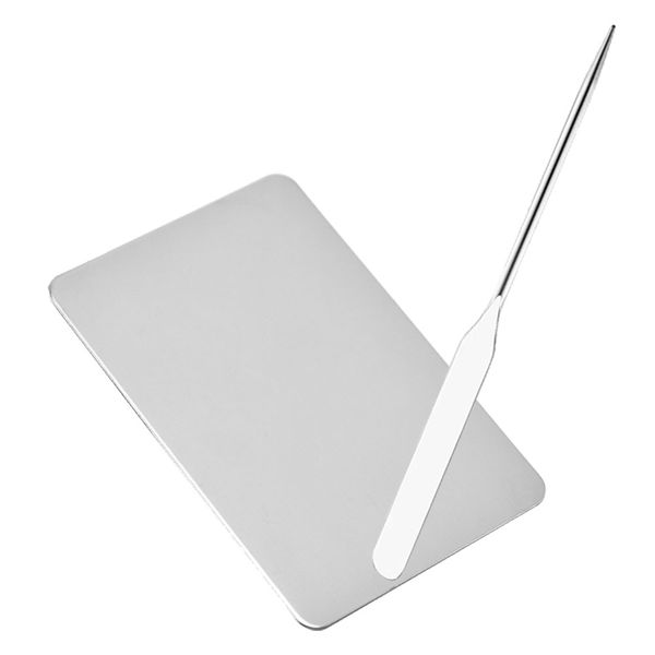 2 Piece Stainless Steel Tray Mixing Rod Set, Spatula Color Palette Makeup Tool